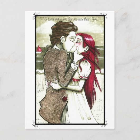 Carte Postale Love Card Edgar Allan Poe citation (Devant)