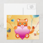 Carte Postale Love Cat (Devant / Derrière)