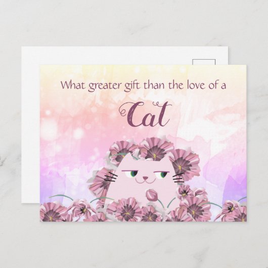 Carte Postale Love Cat (Devant / Derrière)