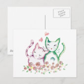 Carte Postale Love Cats (Devant / Derrière)