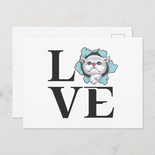 Carte Postale Love Cats (Devant / Derrière)