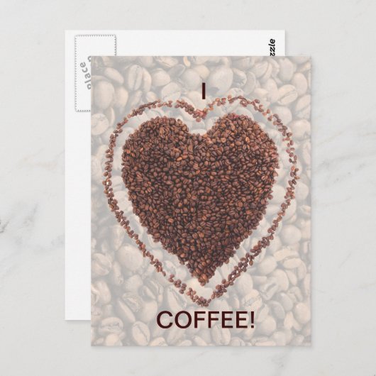 Carte Postale Love Coffee (Devant / Derrière)