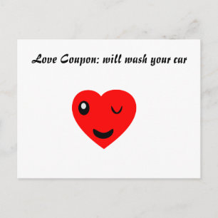 Carte Postale Love Coupon : lavera votre voiture