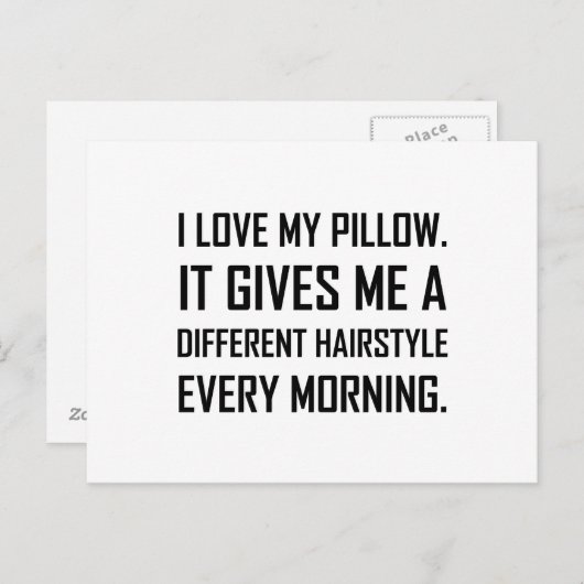 Carte Postale Love Coussin Différentes Coiffure Drôle (Devant / Derrière)