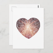 Carte Postale Love Doodle Heart Art Abstrait (Devant / Derrière)