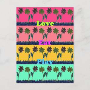 Carte Postale Love Eat Play Art Print