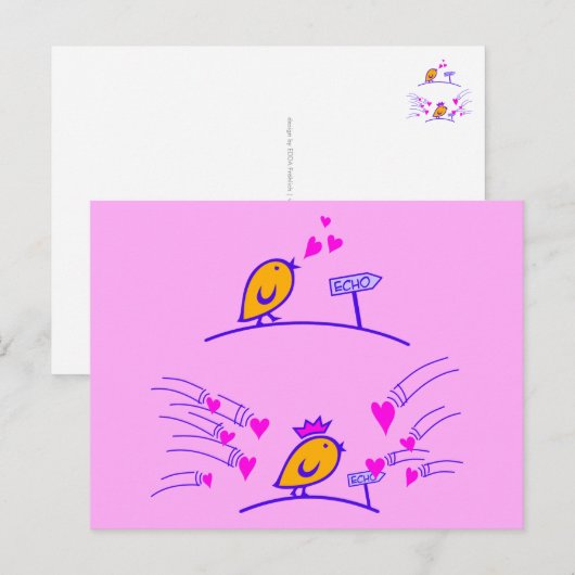Carte Postale LOVE ECHO - Bande dessinée Tweetlercools 3 (Devant / Derrière)