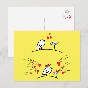 Carte Postale LOVE ECHO - Comic Birds Tweetlercools 1