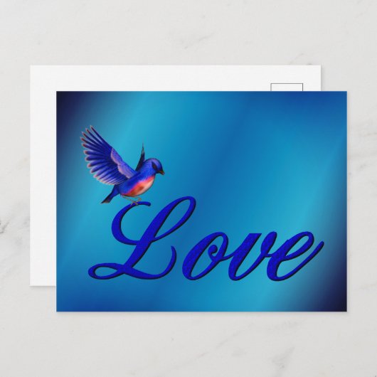 Carte postale Love Elegant Bluebird (Devant / Derrière)