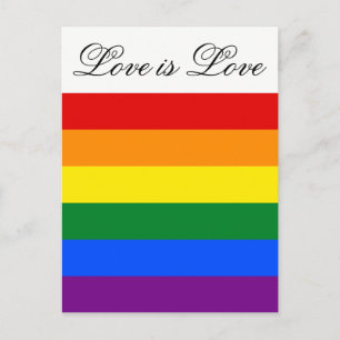 Carte Postale Love Equality Rainbow Flag LGBT Lesbian Gay Pride