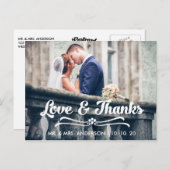 CARTE POSTALE LOVE ET MERCI TYPOGRAPHIE MERCI POSTCARD (Devant / Derrière)