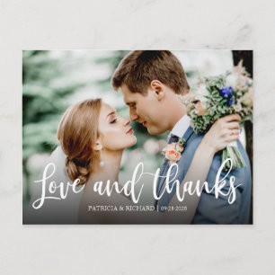 Carte Postale Love Et Remerciements Élégant Photo Mariage Merci
