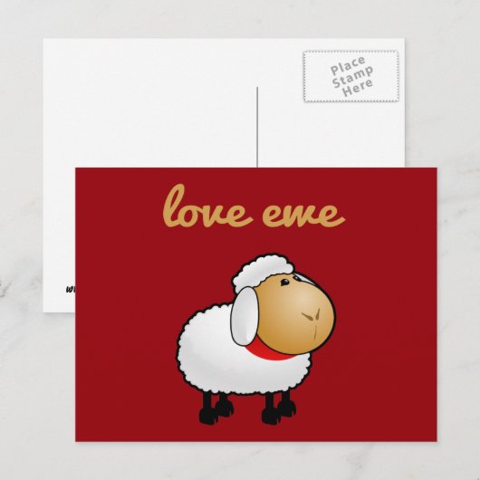 Carte postale Love Ewe (vous) (Devant / Derrière)