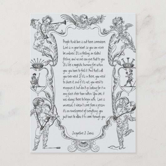 Carte Postale Love Expression Line Art Victorian Simple (Devant)