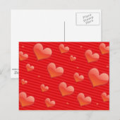 Carte Postale Love Forever, les coeurs du design rouge (Devant / Derrière)