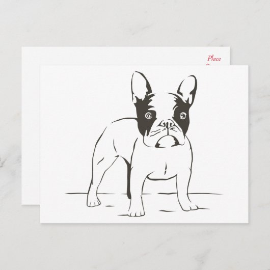 Carte Postale Love French Bulldog Chien Chien Chien Chien Pot Ca (Devant / Derrière)