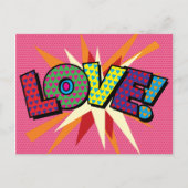 Carte Postale LOVE Fun Retro Comic Book Pop Art (Devant)