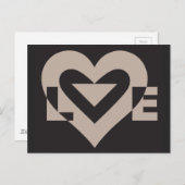 Carte Postale Love Grey sur Black (Devant / Derrière)