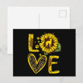 Carte Postale Love Greyhound Sunflower (Devant / Derrière)
