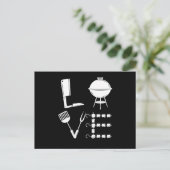 Carte Postale Love Grill Steak BBQ Barbecue Grill Chef Cadeau (Debout devant)