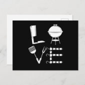 Carte Postale Love Grill Steak BBQ Barbecue Grill Chef Cadeau (Devant / Derrière)