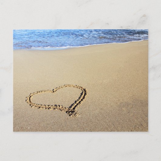 Carte Postale Love Heart Beach (Devant)