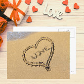 Carte Postale Love Heart in the Sand Postcard