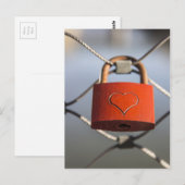 Carte Postale Love Heart Padlock (Devant / Derrière)
