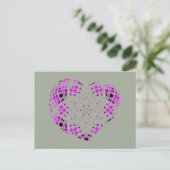 Carte Postale Love Heart Pink Text (Debout devant)