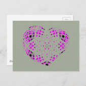Carte Postale Love Heart Pink Text (Devant / Derrière)