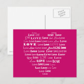 Carte Postale Love Heart Word (Devant / Derrière)