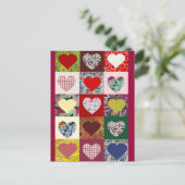 Carte Postale Love Hearts Quilt (Debout devant)