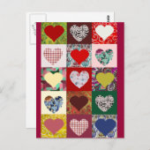 Carte Postale Love Hearts Quilt (Devant / Derrière)