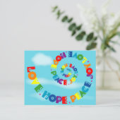 Carte postale Love Hope Peace Joy (Debout devant)