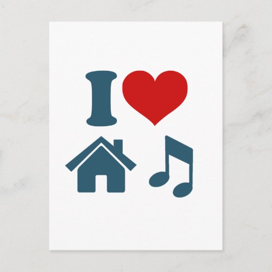 Carte Postale Love House Music (Devant)