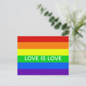 Carte Postale Love is Love Gay Pride LGBTQ Beautiful (Debout devant)