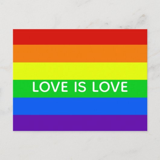 Carte Postale Love is Love Gay Pride LGBTQ Beautiful (Devant)