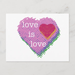 Carte Postale Love is Love Heart Postcard