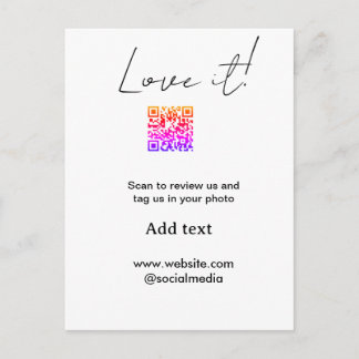 Carte Postale Love it scan QR review social media share photo na