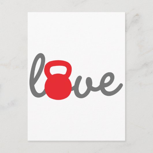 Carte Postale Love Kettlebell Red (Devant)