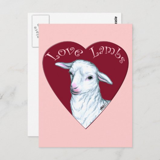 Carte Postale Love Lambs (Devant / Derrière)