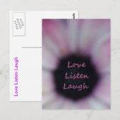 Carte postale Love Listen Laugh (Devant / Derrière)