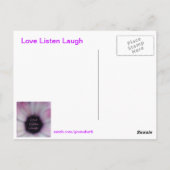 Carte postale Love Listen Laugh (Dos)