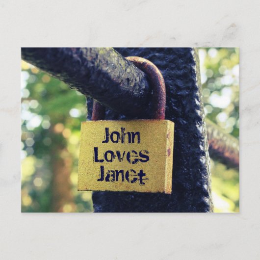 Carte Postale Love Lock (Effet Cross Process) (Devant)