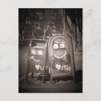 Carte Postale love mailboxes : je vous coeur