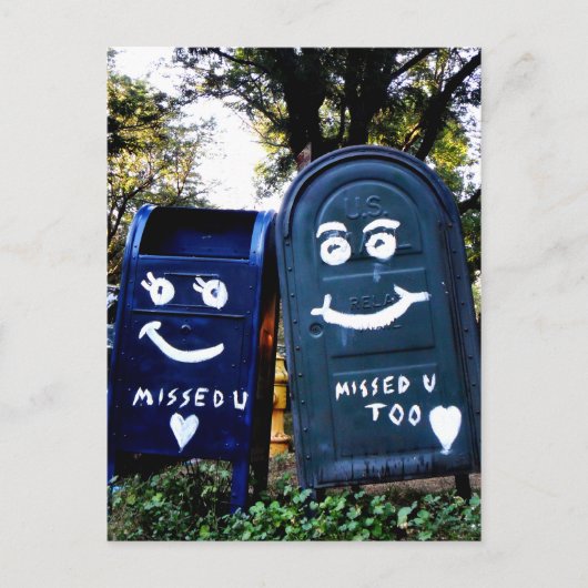 Carte Postale love mailboxes : vous m'avez manqué (Devant)