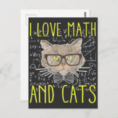 Carte Postale Love Math et Chats Mathematicique Nerd (Devant / Derrière)