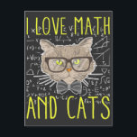 Carte Postale Love Math et Chats Mathematicique Nerd<br><div class="desc">Cadeau Amoureux des chats mignon Enseignant en mathématiques amusant. Love Math et Chats Mathematician Nerd.</div>