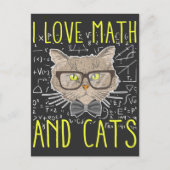 Carte Postale Love Math et Chats Mathematicique Nerd (Devant)
