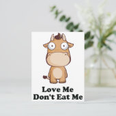 Carte Postale Love Me Don't Eat Me Cow Design (Debout devant)